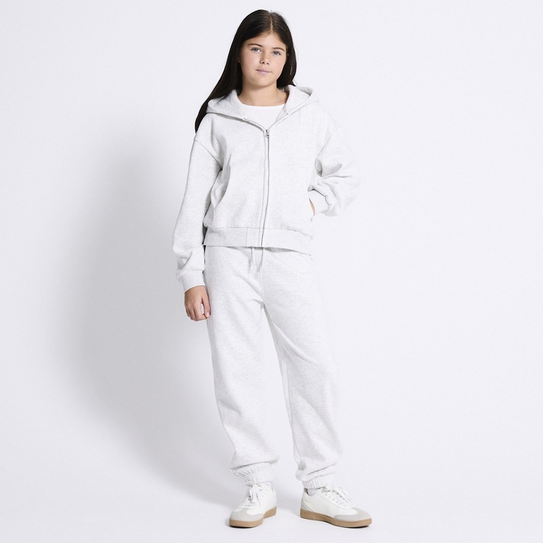 Heavy hoodie "Block" Grey Melange